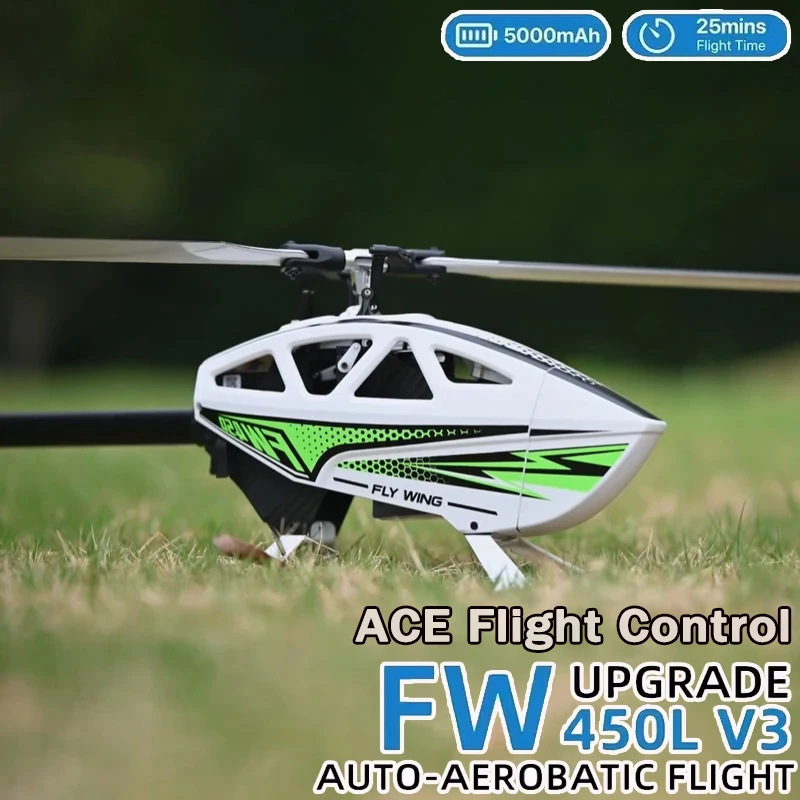 Flywing fw450l ace rc helicóptero inteligente acro fw450 v3 helicóptero com controle de vôo ace modo att 3d fly 3d dublê 25min
