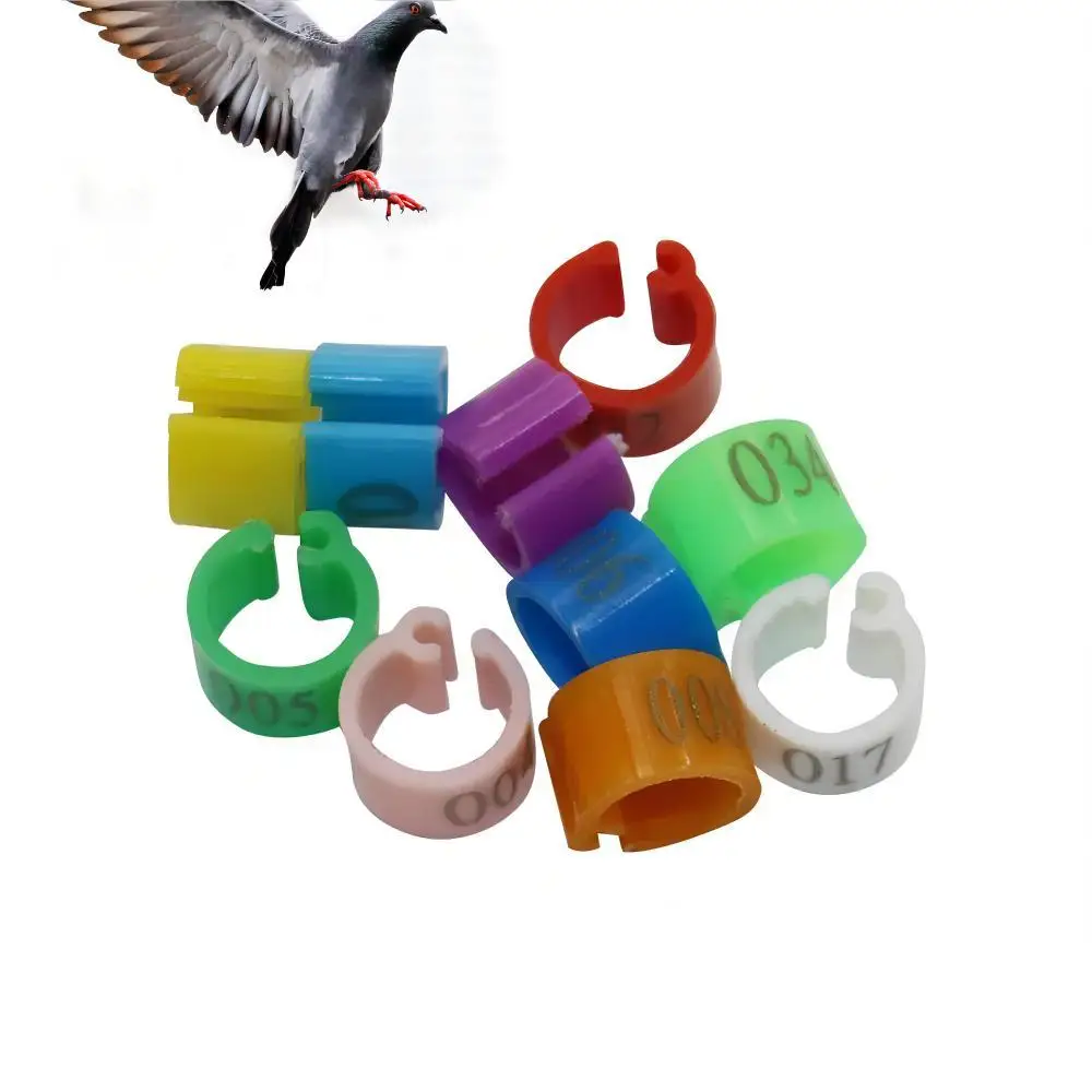 100Pcs Pigeon Anklet Inner Diameter 6mm Bird Racing Pigeon Mark Number Anklet Parrot Clip Ring Bird Training Supplies No.001~100