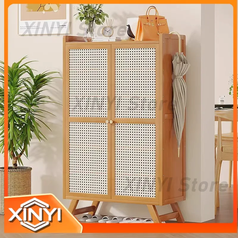 Shoe Cabinet Rack with Door for Wall Mount Fully Enclosed Dustproof Storage Organizer Simple Punch for Shoes Boots Sneakers