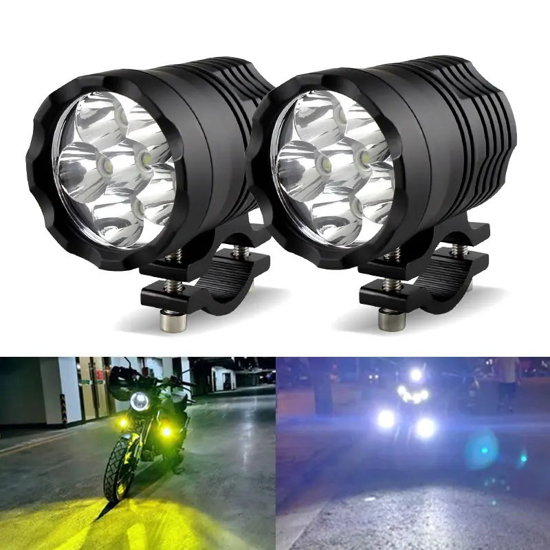 

2x12000LM 60W White Yellow LED Motorcycle Headlight Fog Spot HeadLamp Spotlight Waterproof Motorbike Bulb FOR BMW Honda Suzuki