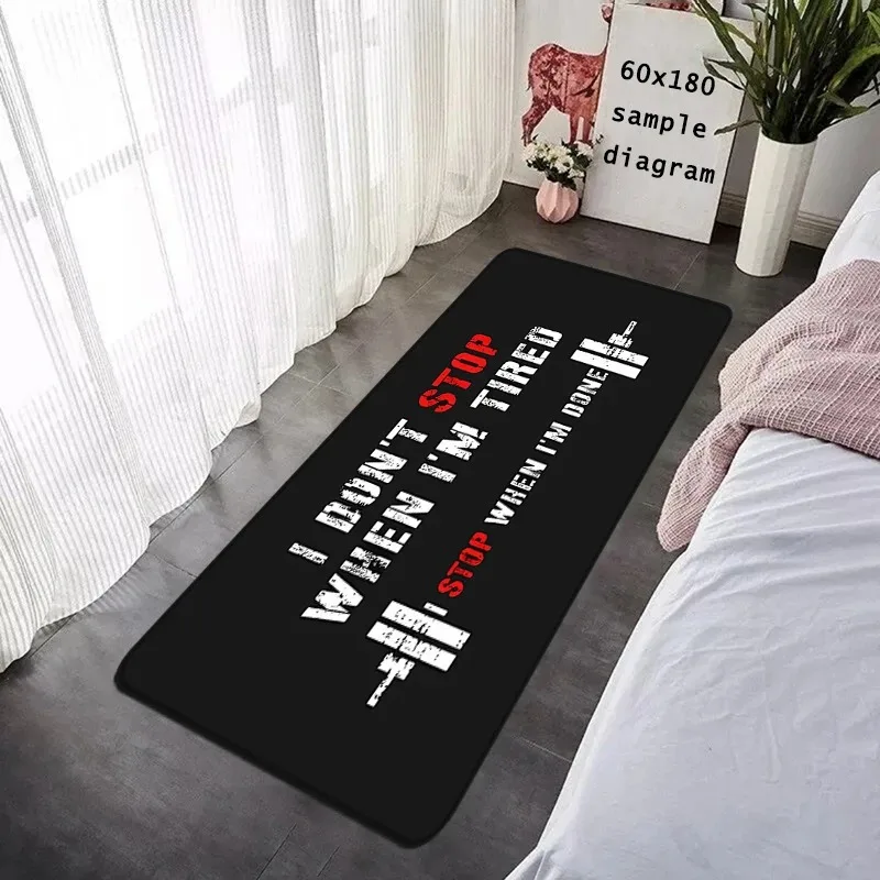 Floor Mat GYM Exercise Time Non-slip Foot Rug for Entryway Kitchen Water Absorbed Rugs Bedside Mats Hallway Carpet  Home Decor