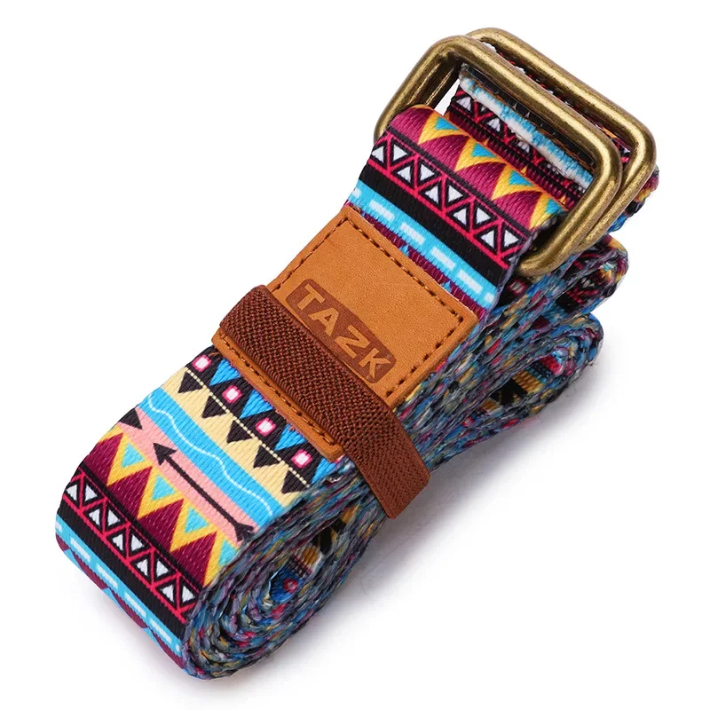 1.8M Retro Ethnic Style Printed Yoga Strap Yoga Belts Indoor Dance Fitness Body Building Training Stretching Band Yoga Supplies