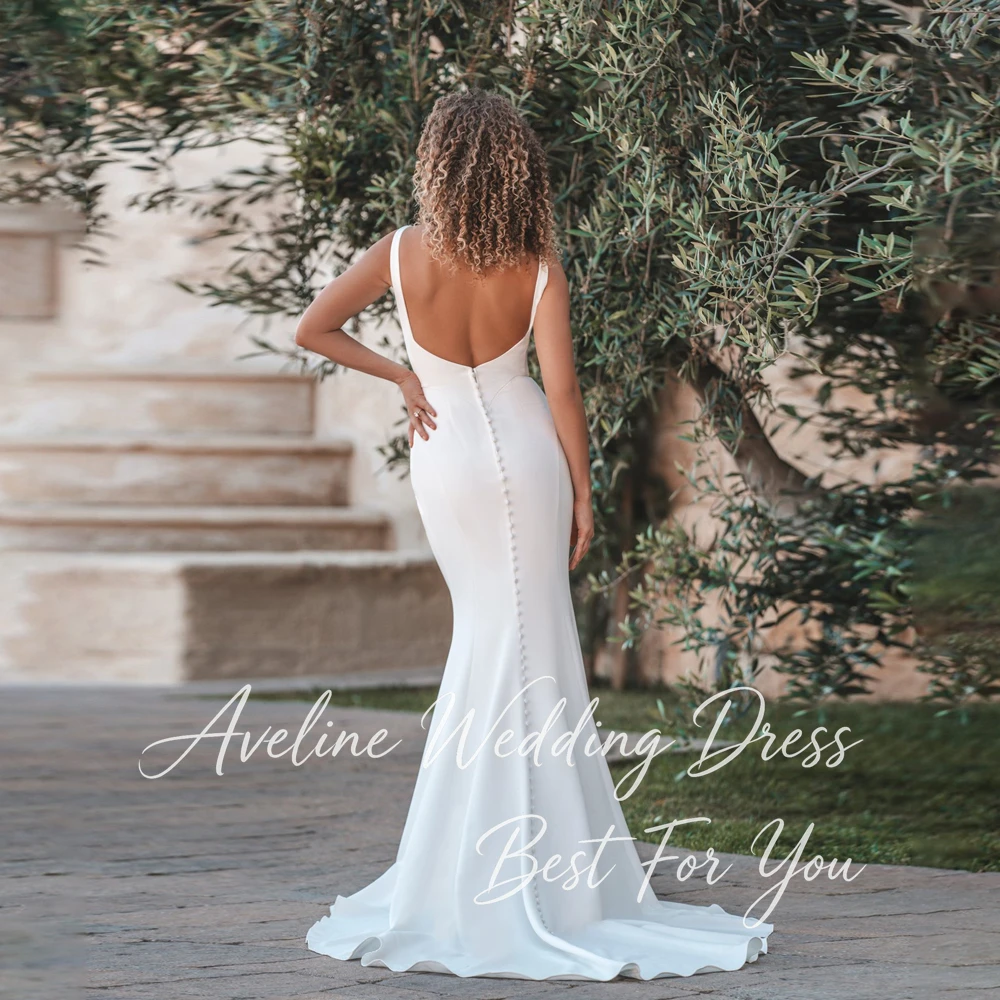 Modern Pleated V-Neck High Slit Mermaid Wedding Dress 2026 Sleeveless Backless Sweep Train Backless Vestidos De Novia Customized
