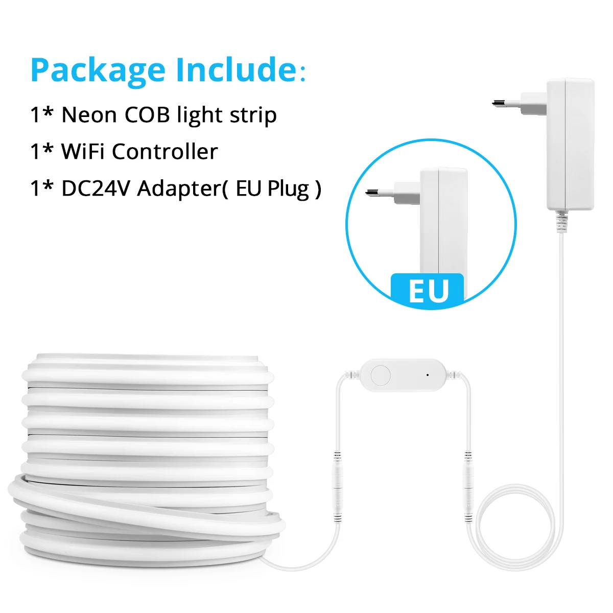Tuya Alexa WIFI COB LED-Lichtleiste, dimmbar, 280 LEDs/M, Neonlichter, wasserdicht, reiner Silikonschlauch für Küche, Zimmer, Gartendekoration