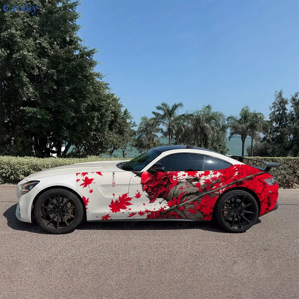 

2pcs Japanese Demon Duel Vibe, Durable, Fade-resistant, Enhance Vehicle Aesthetics With Bold Artistic Design Car Vinyl Wraps