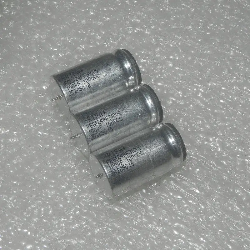 

5 шт./лот короткий контакт RIFA 100 В 100 мкФ 100 В постоянного тока медный контактный фильтр электролитический конденсатор PEG124PF3100Q