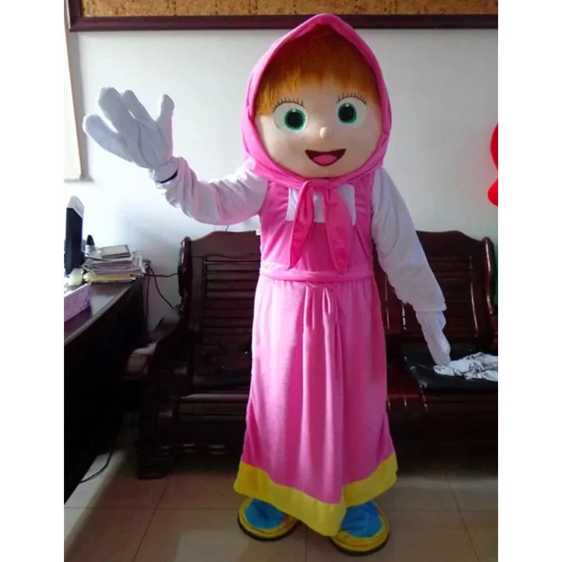 

Christmas High Quality Girls Mascot Bear Ursa Grizzly Mascot Costume Cartoon Character Mascotte Costumes Halloween Fancy Dress