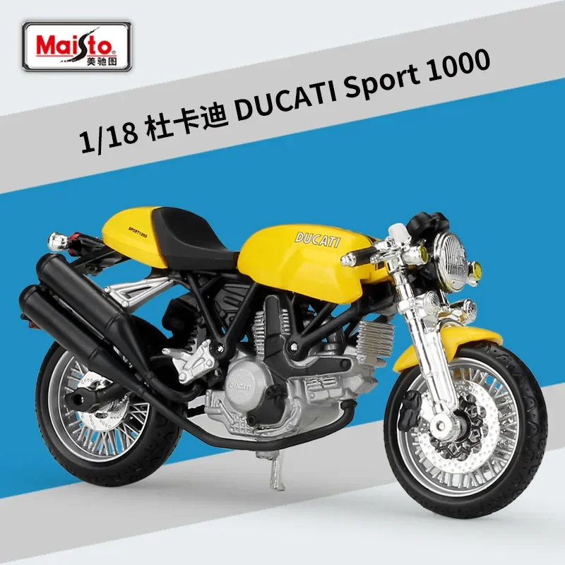 Maisto NEW 1:18 DUCATI SPORT 1000 Alloy Diecast Motorcycle Model Workable Shork-Absorber Toy For Children Gifts Toy B554