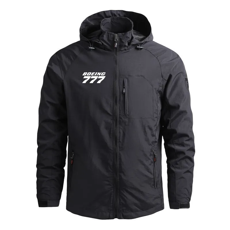 

New Outerwear Casual Boeing 777 Hooded Flight Aviation Windbreakers Lightweight Pilots Men Jackets Coats