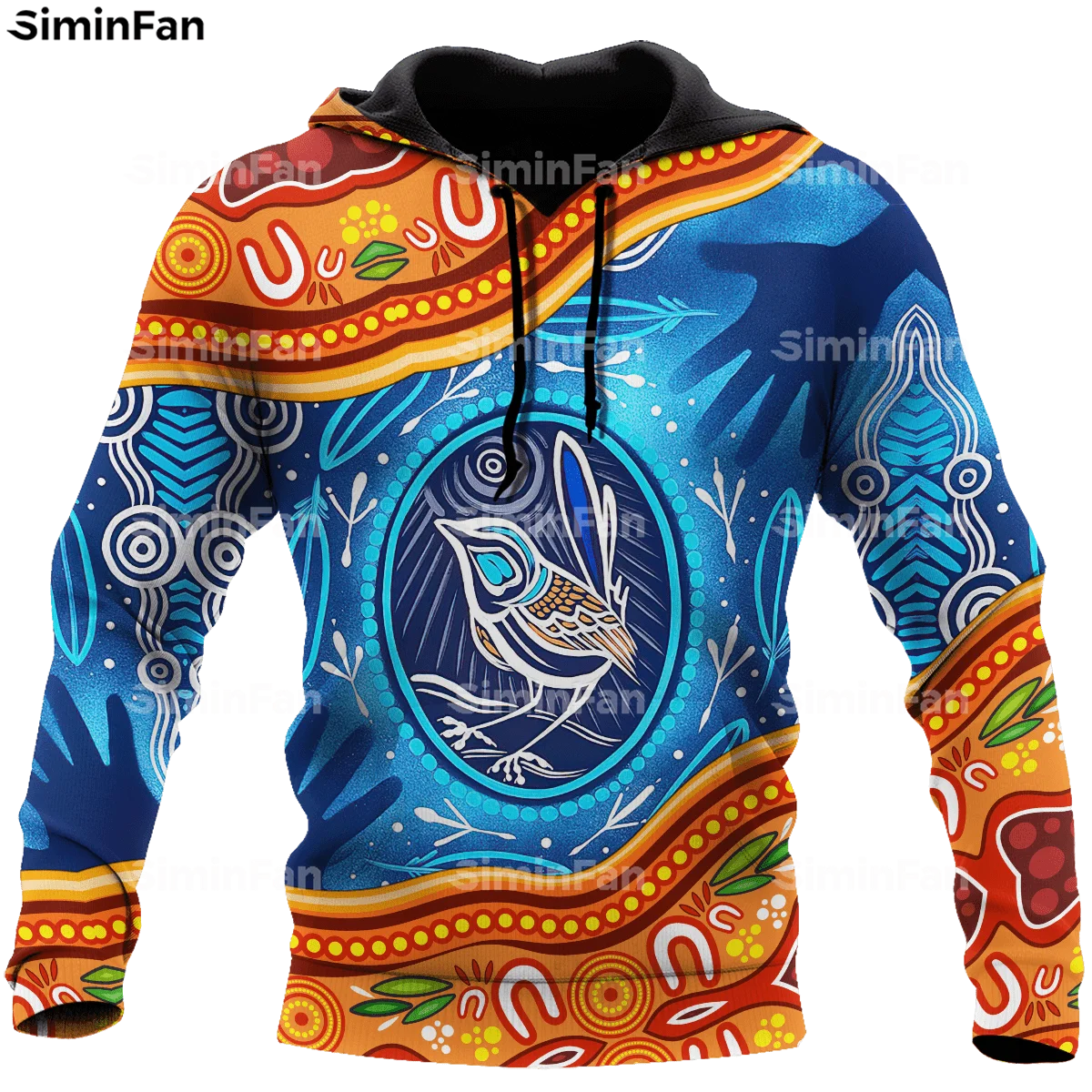 Aboriginal Indigenous Bird 3D Print Hoodie Zipper Jacket Casual Hooded Pullover Spring Autumn Men Women Coat Outwear Sweatshirt