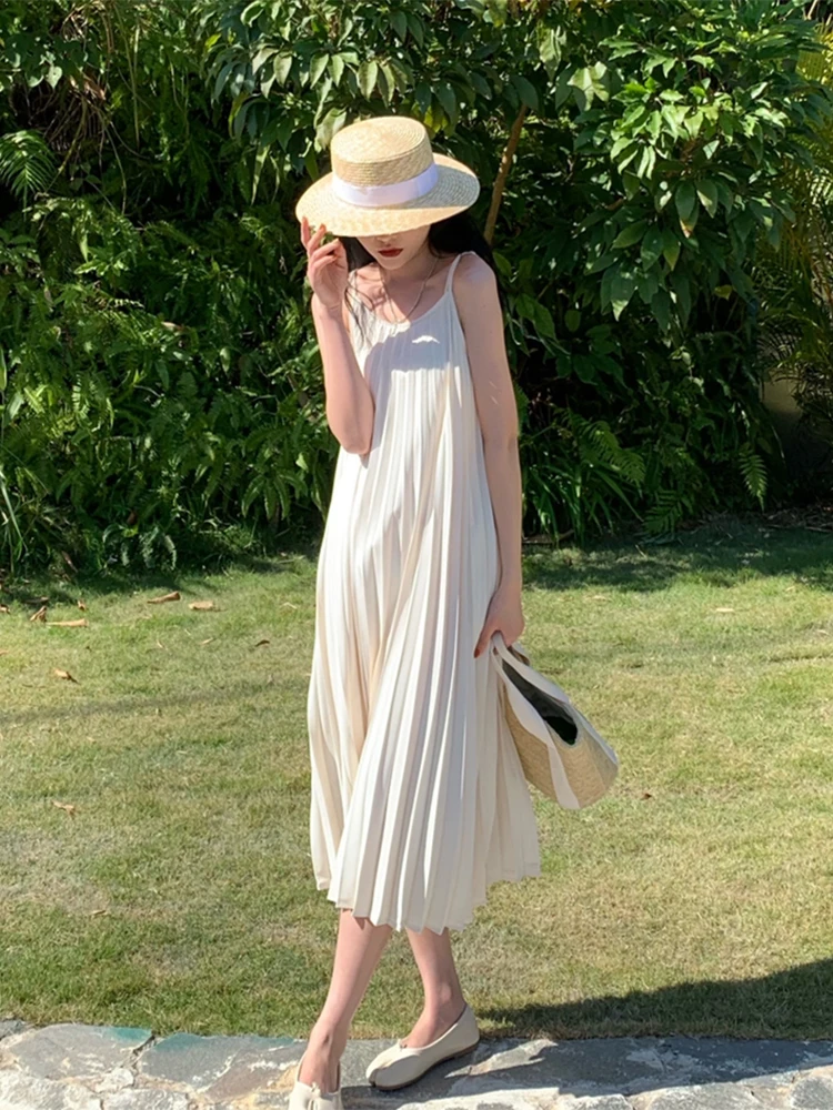 E vintage outono novo estilo fora do ombro sem mangas vestido longo camada base fena pesado adornado psado midi...