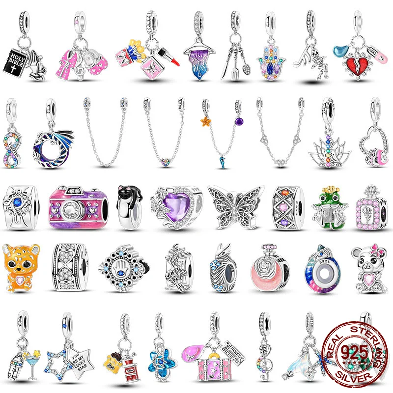 100% 925 Sterling Silver Dopamine Camera Butterfly Heart Star Beaded Original Personaliz Design Women DIY Handmade Jewelry Gift