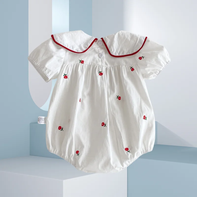 2025 New Korean Style Solid Fl - Newborn Baby Girl Romper Floral recension och pris
