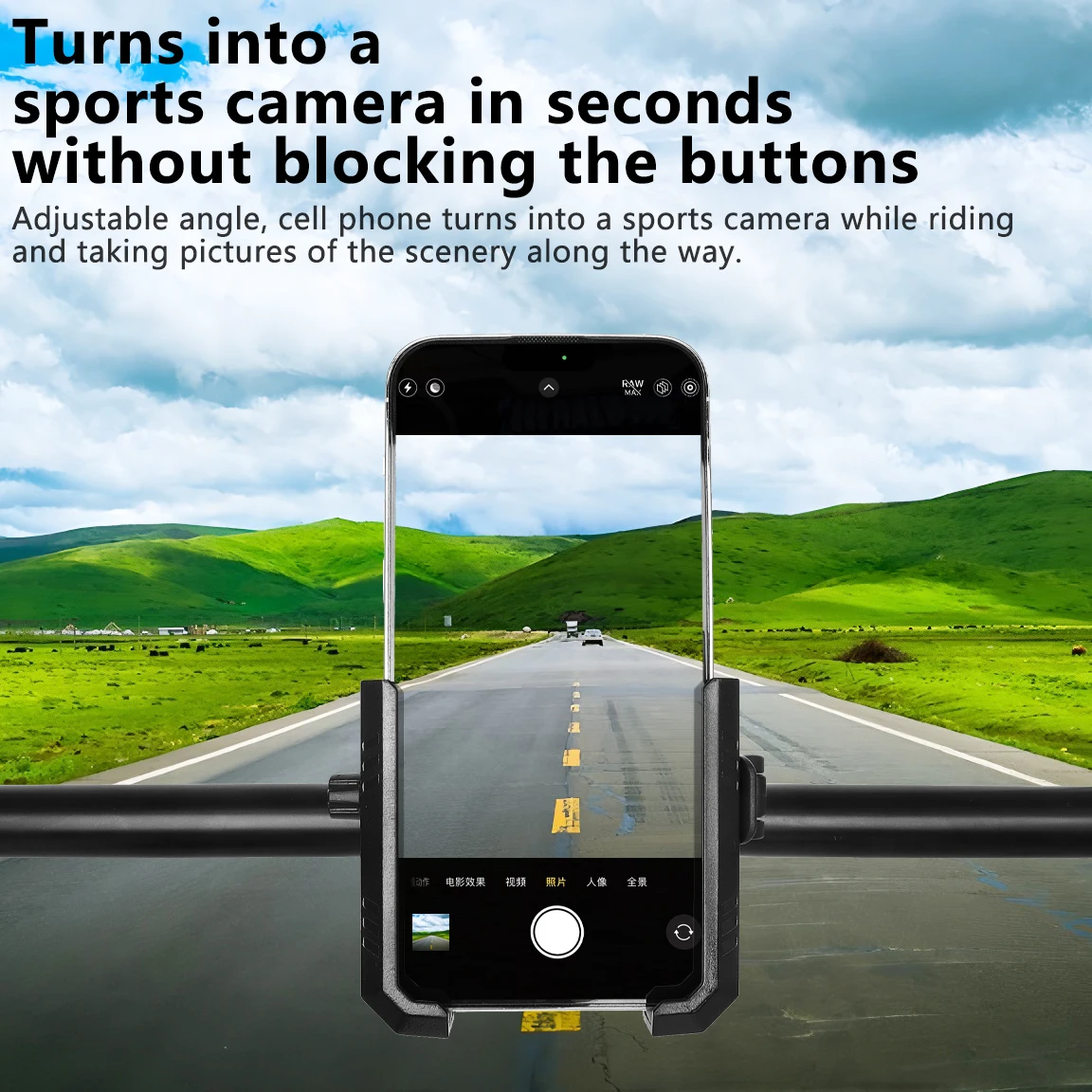 Shockproof Anti-Shake Bicycle Phone Holder Handlebar Mount for Cycling Secure Fit for Rough Rides Compatible with All Cell Phone