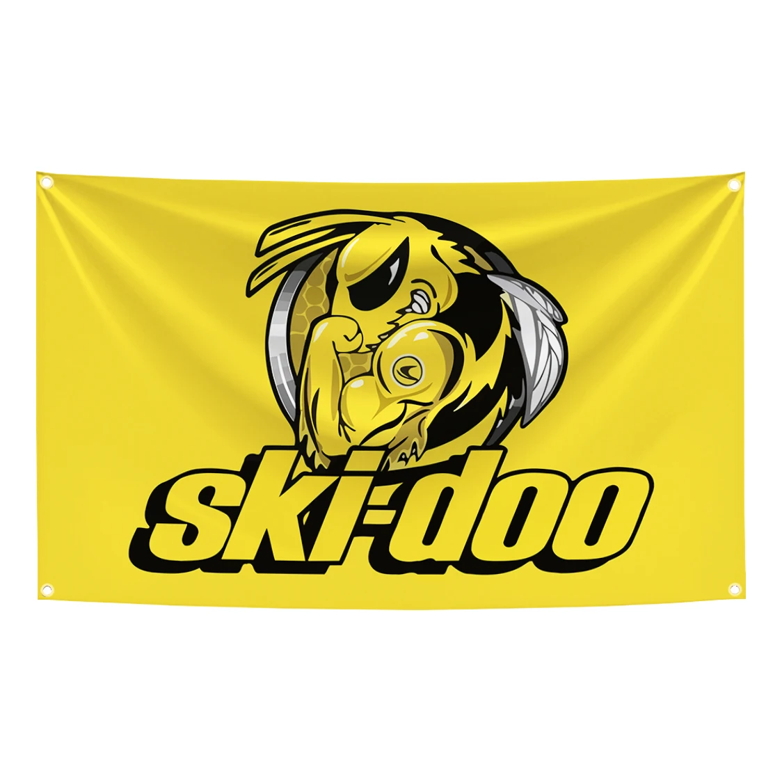 90x150cm Team SkiDoos Killer Bee Snowmobile Flag Tapestry Polyester Digital Printing Banner Garage Wall Art Out Door Decoration
