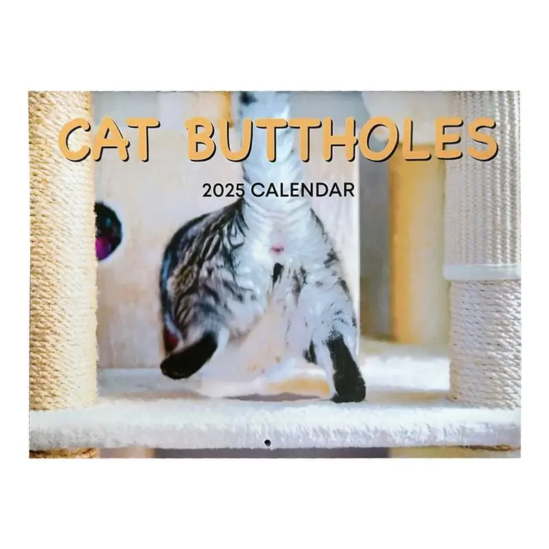 Cat Butt Calendar for Home Wall Decoration, Estranho, Engraçado, Vertical, Mensal, 2022