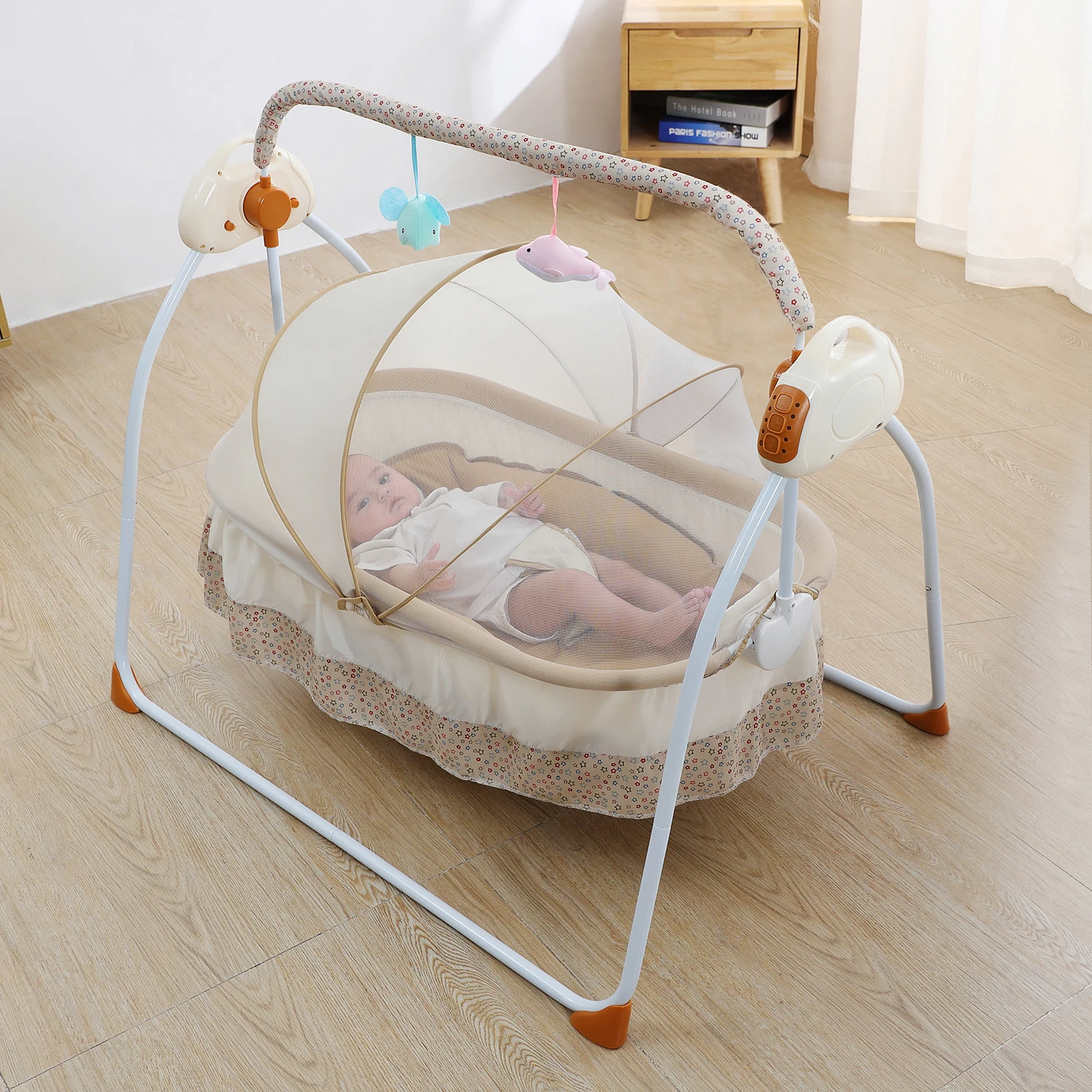 

Factory OEM Production Multi Functional Electric Baby Bed Swing Sway Crib Baby Cradle Kids Cribs