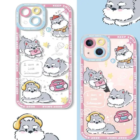 Samoyed Dog Phone Case For IPhone 15 Pro Max 11 12 13 14 Mini X XR 7 8 SE Plus SE2 Kawaii Cartoon Animals Dog Transparent Covers
