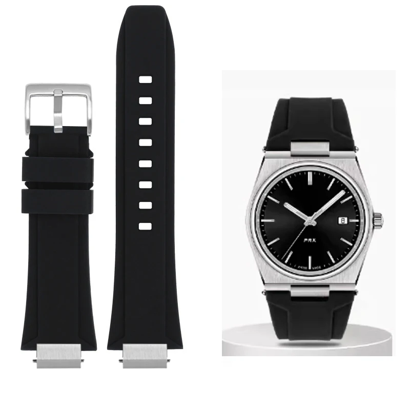 

High-Grade Rubber Stainless Steel Quick Disassembly Strap for Tissot 1853 PRX Series T137.407/410 Men Fashion WatchBand 26*12mm