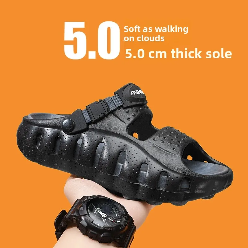 

Men's Summer 2026 New Anti-Slip Outdoor Driving Soft Bottom Sports Beach Sandals Slippers Casual Flat EVA Thick Heel Shoes