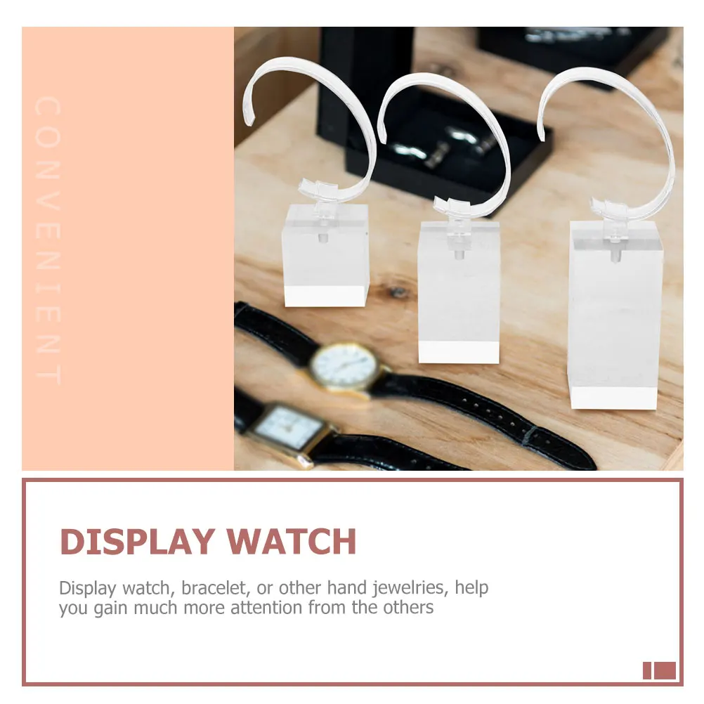 

Clear Acrylic Watch Display Stand Wrist Watch Holder Organizer Scratch-Proof Store Home Office Transparent Plastic