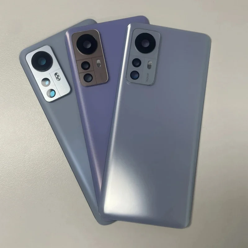 الغطاء الخلفي الخلفي الزجاجي لXiaomi 12 5G Mi12 غطاء البطارية الباب الإسكان مع أجزاء إصلاح عدسة الكاميرا #1