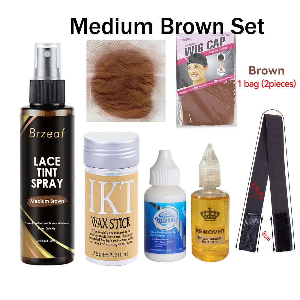 lace tint spray with glue set lace tint spray for wigs accessories glue for lace front waterproof lace tint spray wig mousse