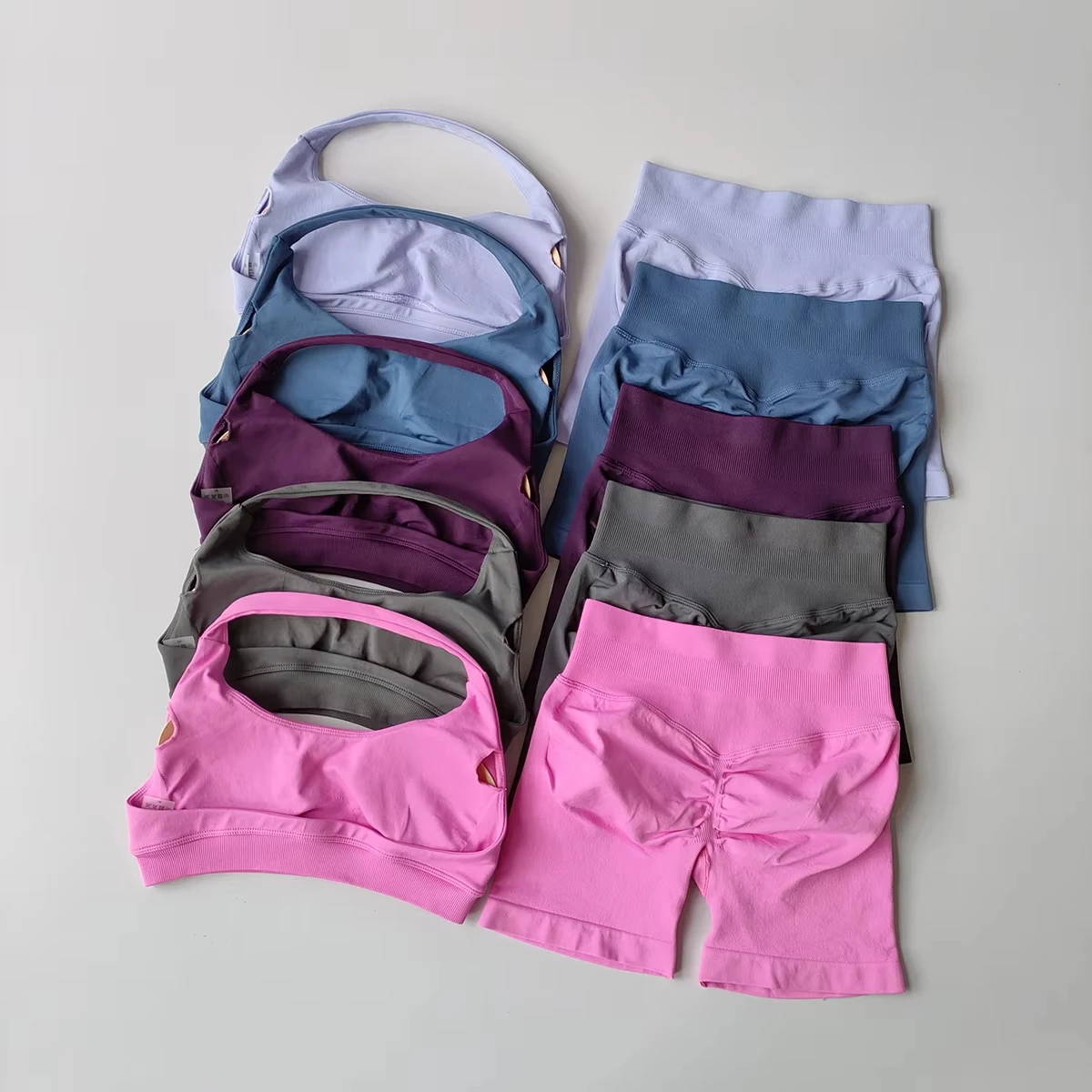 

Pilates Brand Summer Cycling Sports Suit Seamless Shoulder Strap Shorts Ladies Suspender Spice Girl Bra