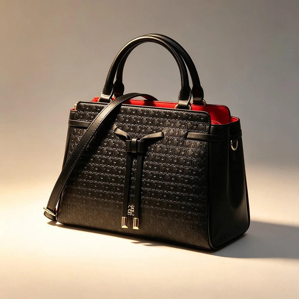 CH TOTE 12 Embossed Pattern Top Handle Handbag Detachable Strap Women Crossbody Bag Daily Office Business Meeting Commute Bag