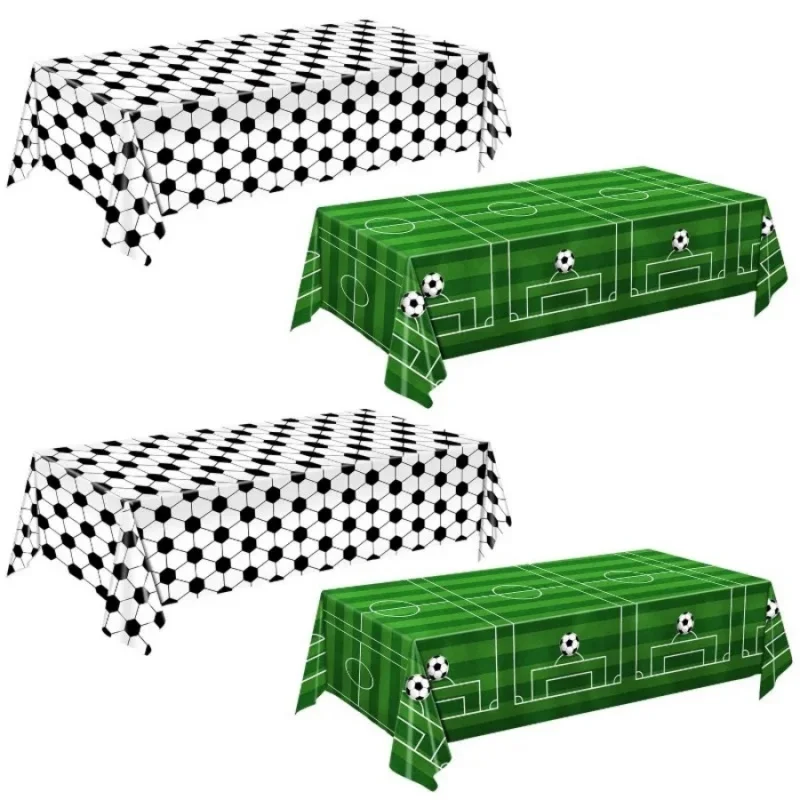 1pc Soccer Theme Tablecloth Disposable Waterproof Plastic Table Cover for Football Match Sports Party Birthday Decoration