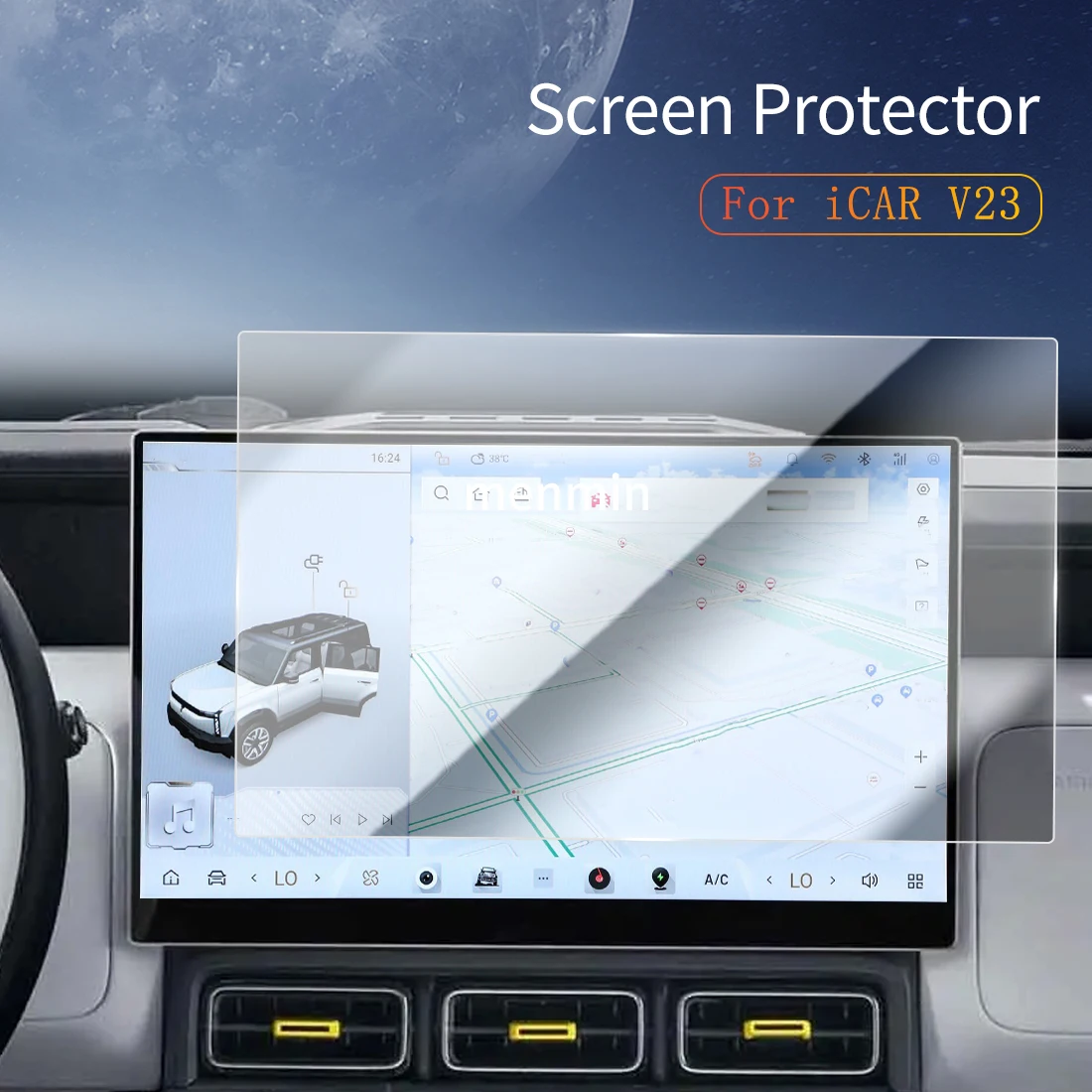 

Car Stickers Dash Carplay Mirror Screen Protector Display Tempered Glass Protective Film Vehicle For24 Chery iCAR V23