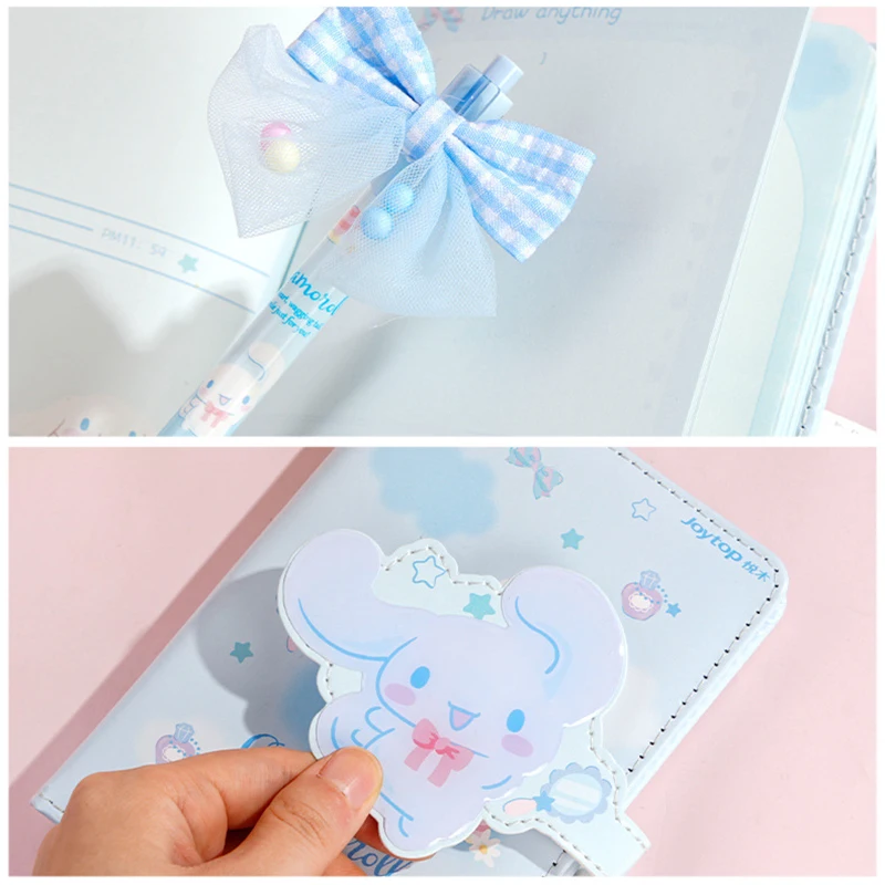 Sanrio Notebook Gel Pen My Melody Kuromi Cinnamoroll Notepad Daily Weekly Agenda Planner Notebook Stationery Set School Supplie