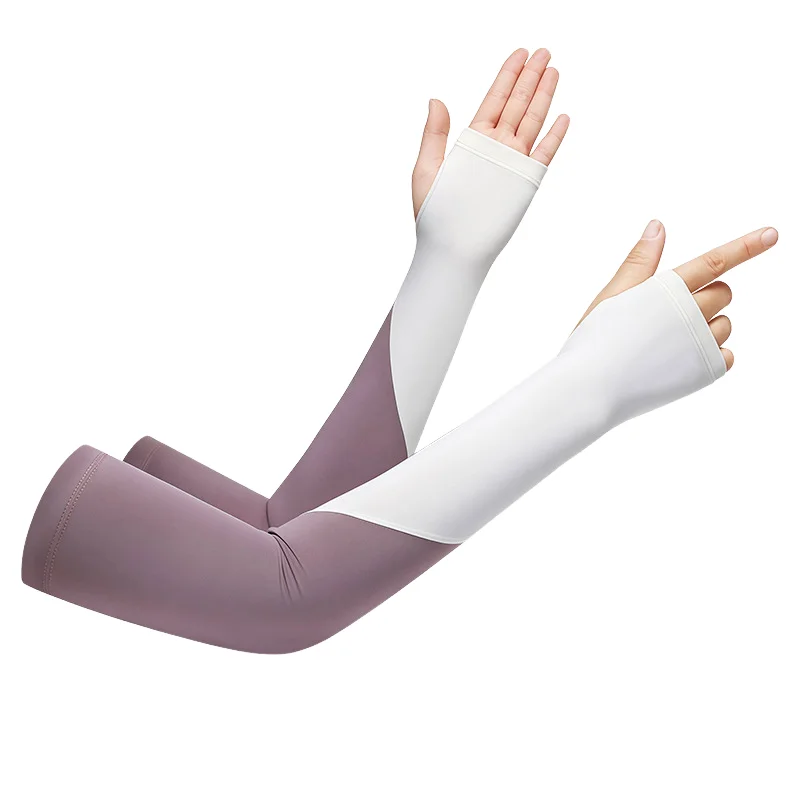 Outdoor Cooling Sun Protection Arm Sleeve Nylon Ice Silk Hand Cover Uv Protection Gloves Sports Cycling Running Sun Protection