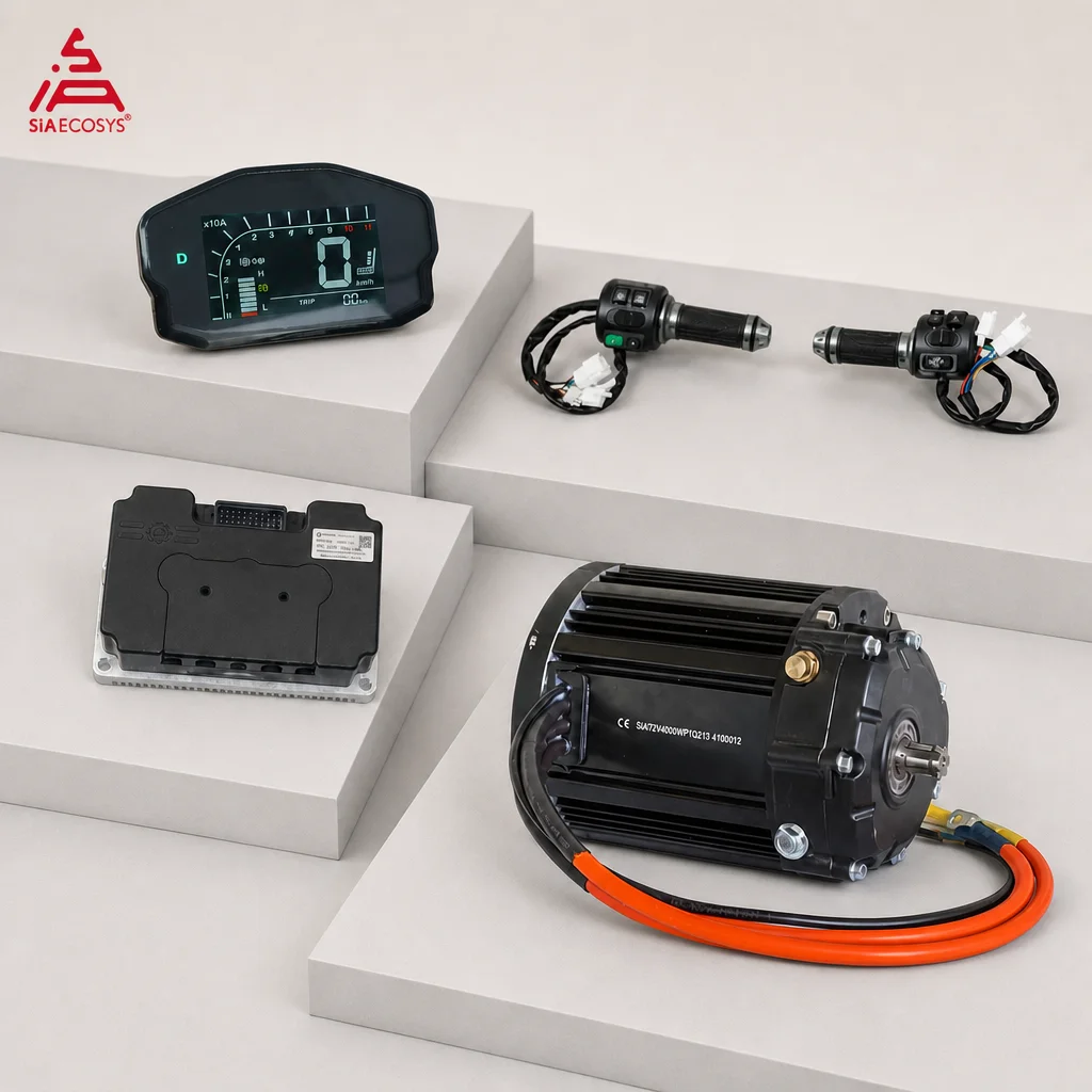 QS138 V3 90H 4KW 7200RPM Mid Drive Motor 1:2.35 Gearbox ND72680 Controller 350A 680A Line Communication