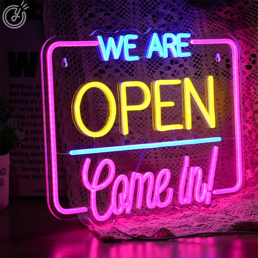 Open LED Neon Sign USB Wall Decoration For Business Storefront Window Glass Door Florists Bar Salon Studio Cafes Restaurant Neon