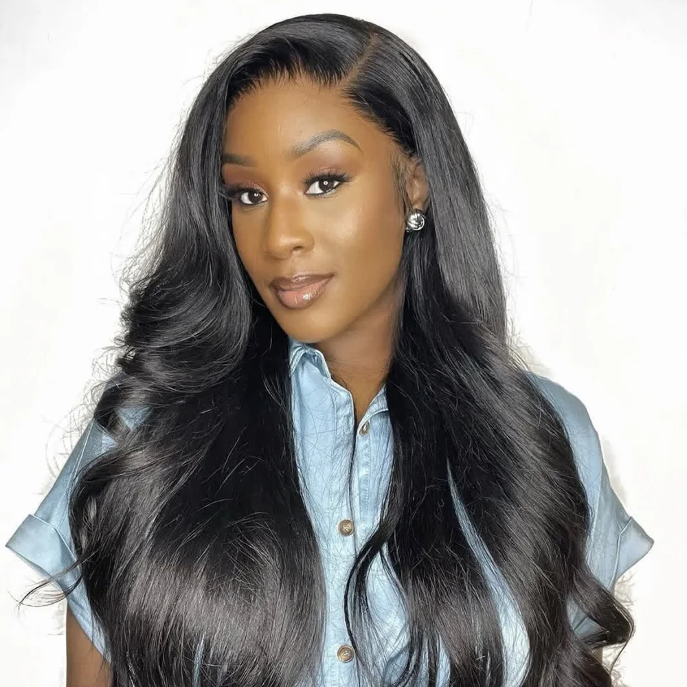 

Натуральный цвет, парик с волнистыми прядями, 13x6 HD кружевной фронтальный парик с предварительно выщипанными волосами, парик из натуральных человеческих волос, длина 46 дюймов