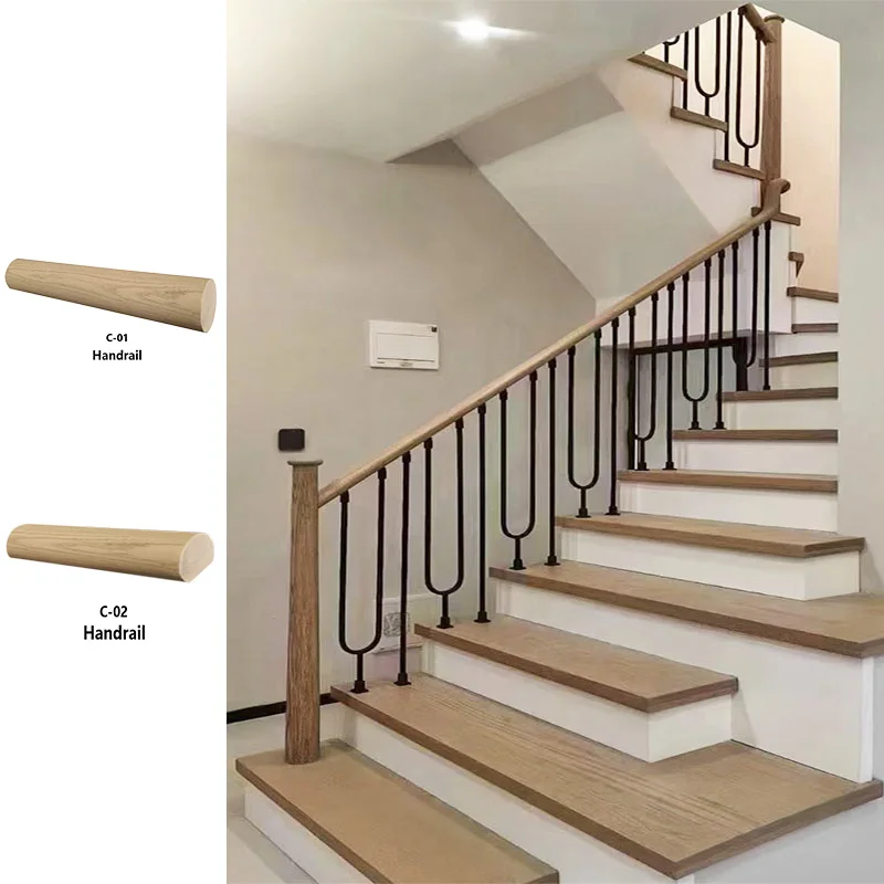 Round column stair handrail