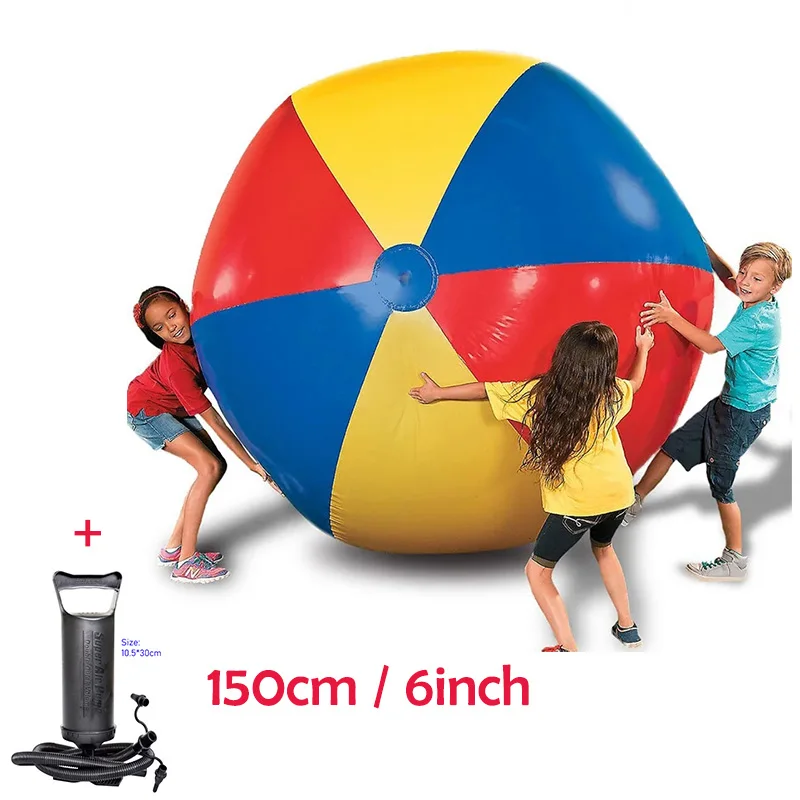 

150cm Giant Beach Ball,Inflatable Basketball,Big Soccer Ball,Pool Party Ball Toys Sports Games Balls,Size 6inch,Pump for Free