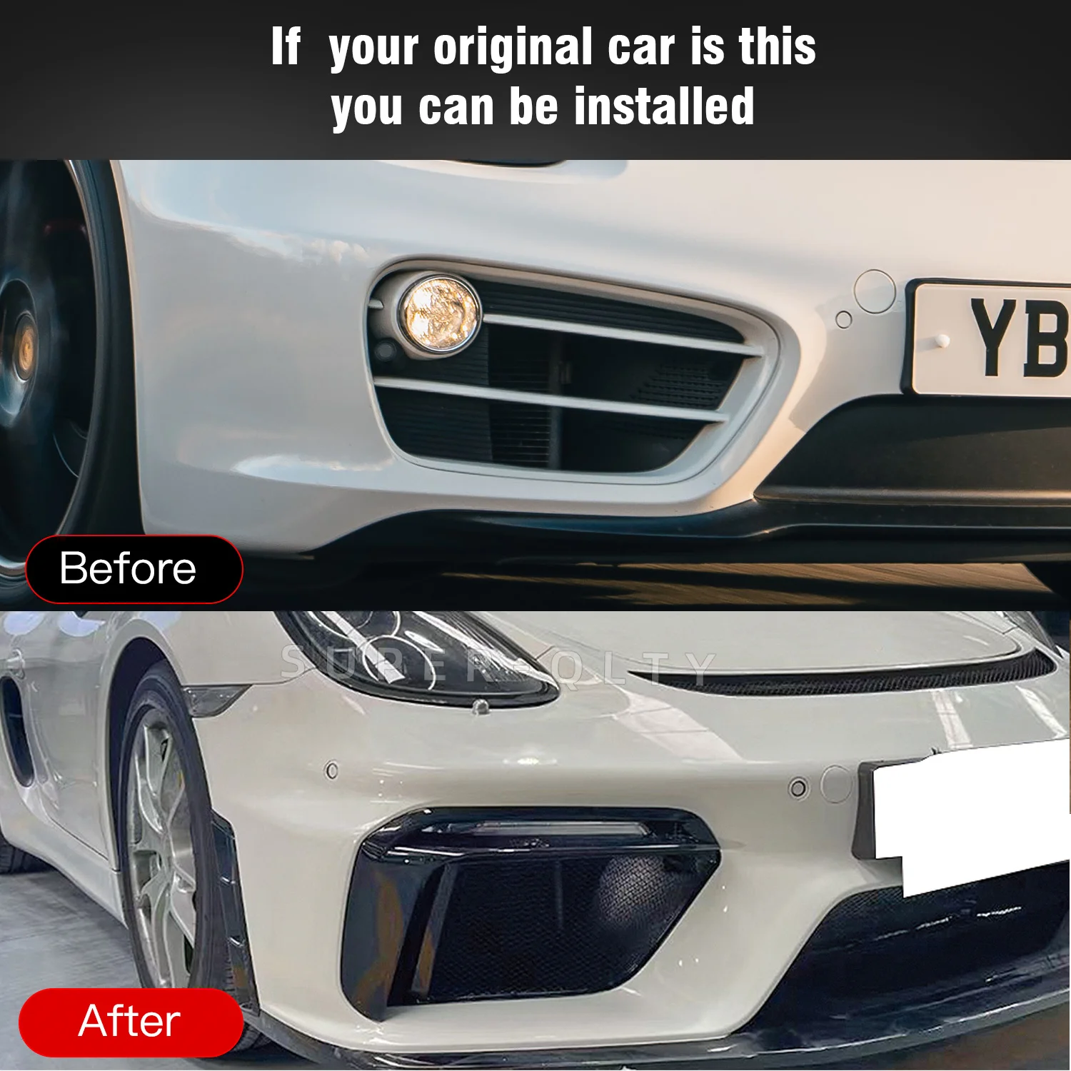 For Porsche 2012-2014 cayman S 981 Upgrade 982 Front Bumper Daytime Running Lights Led Lights 982953041D 982953042D