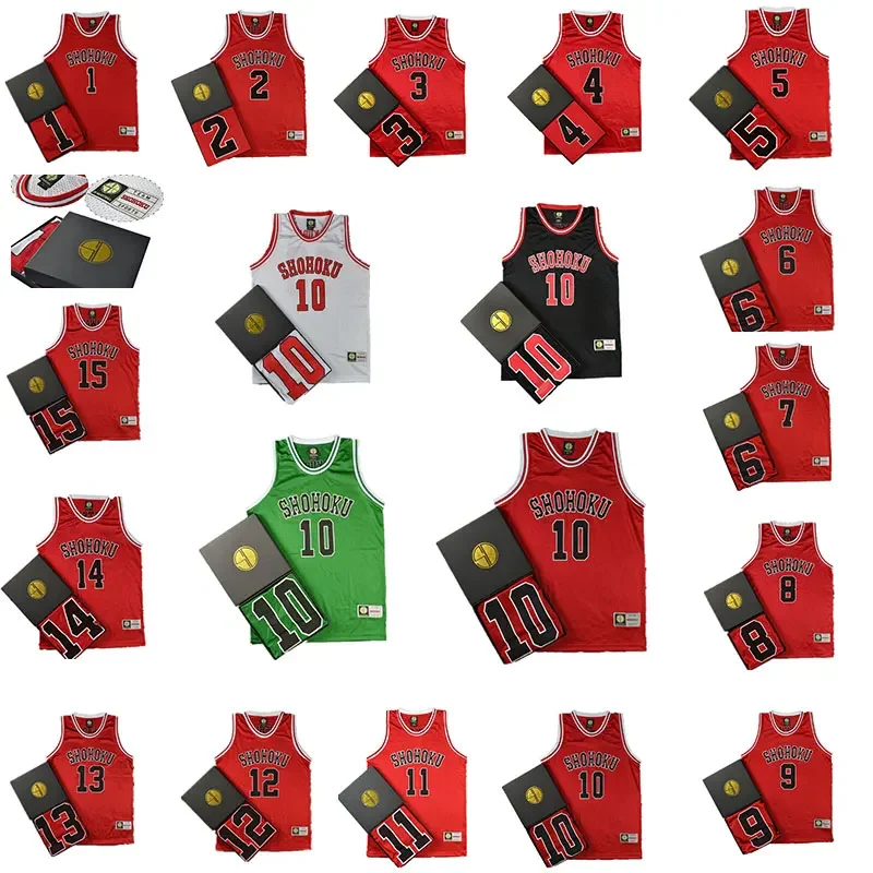 Anime Slam Dunk Top Cosplay Costume Hanamichi Sakuragi Rukawa Kaede Adult Child Basketball Clothes Jersey