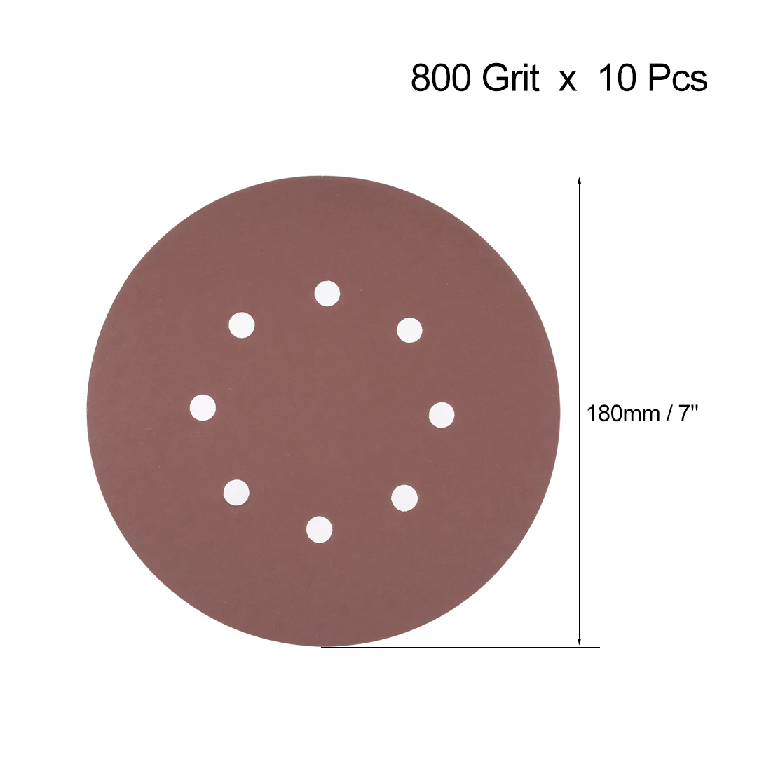 10 Buah 7 Inci 8 Lubang Kait dan Lingkaran Pengamplasan Disk 40-2000Grit Berkelompok Amplas Acak Orbital Sander Kertas Abrasive Alat Poles
