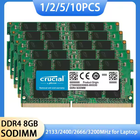 1/2/5 10PCS Crucial Memoria DDR4 RAM Laptop Memory 8GB 16G 32GB 3200MHz 2666 2133 2400MHz SODIMM 260Pin PC4-21300 25600 Notebook