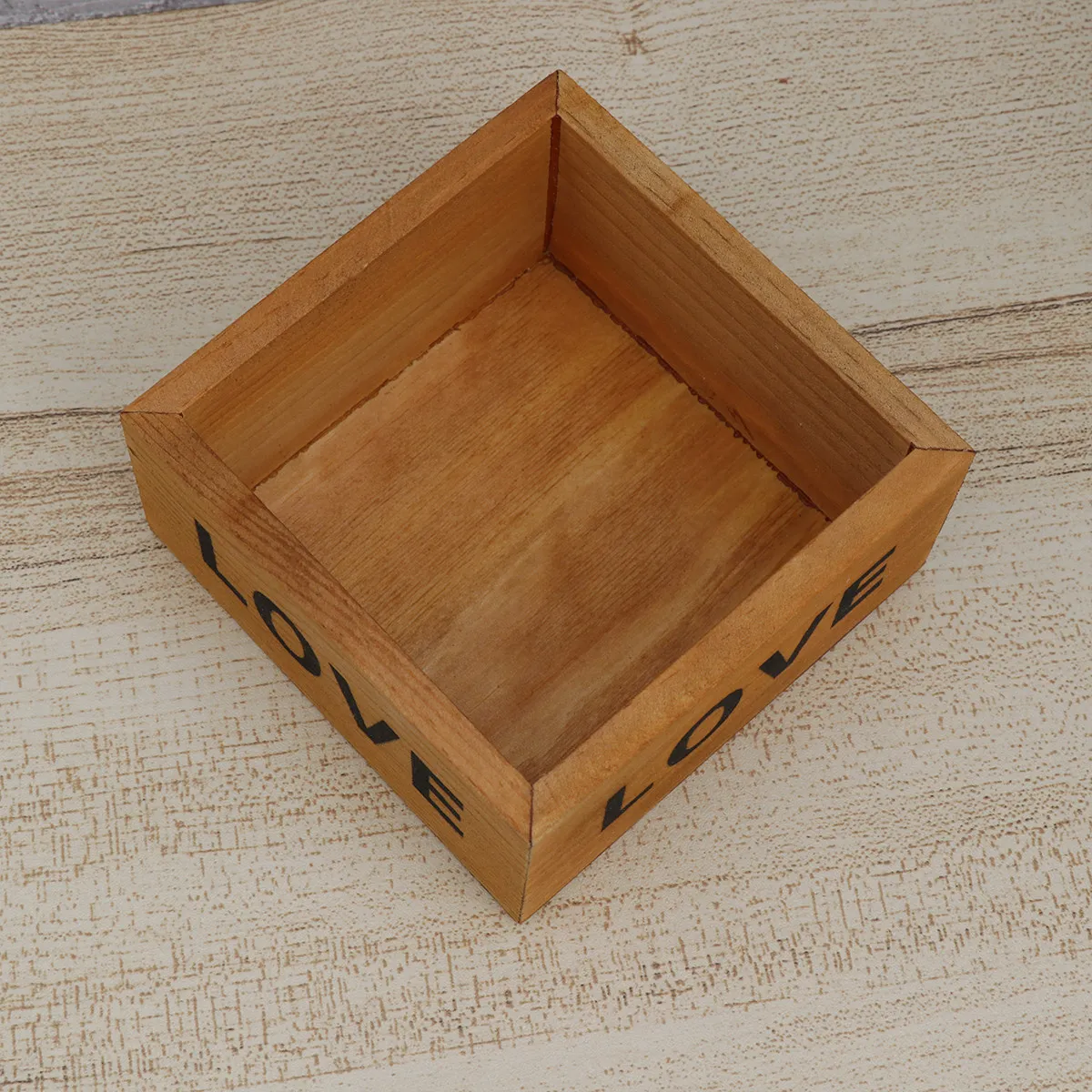 Bonsai Garden Mini - 4 ชิ้น กล่องไม้ขนาดเล็กสำหรับตั้งโต๊ะ ลายดอกไม้ สำหรับสวนในบ้าน กระถางต้นไม้จิ๋วสำหรับปลูกไม้อวบน้ำ