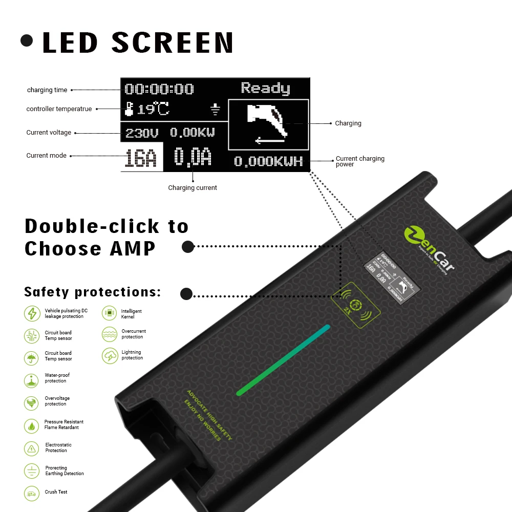 level 2 ev charger  wallbox 32amp type 1J1772 ev plug with 14 - 50 plug 25 feet cable