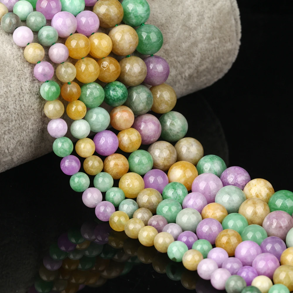 Natural 6-10mm Multicolor Angelite Stone  Round Loose Spacer Beads for Jewelry Making DIY Bracelets Earring Accessories