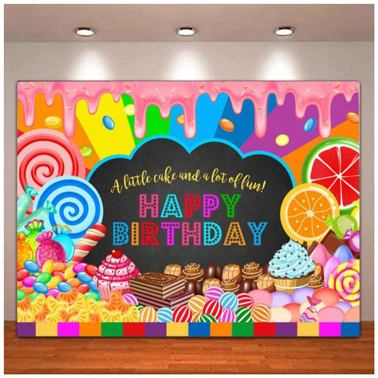 

Candy Land Party Birthday Photography Backdrop Girls Slime Birthday Parrty Background Lollipop Chalkboard Candy And Cake Poster