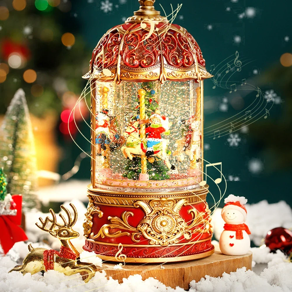 Christmas Carousel Old Man Tree Music Box LED Lights with Color Changes Birthday Anniversary Christmas Valentine's Day Gifts