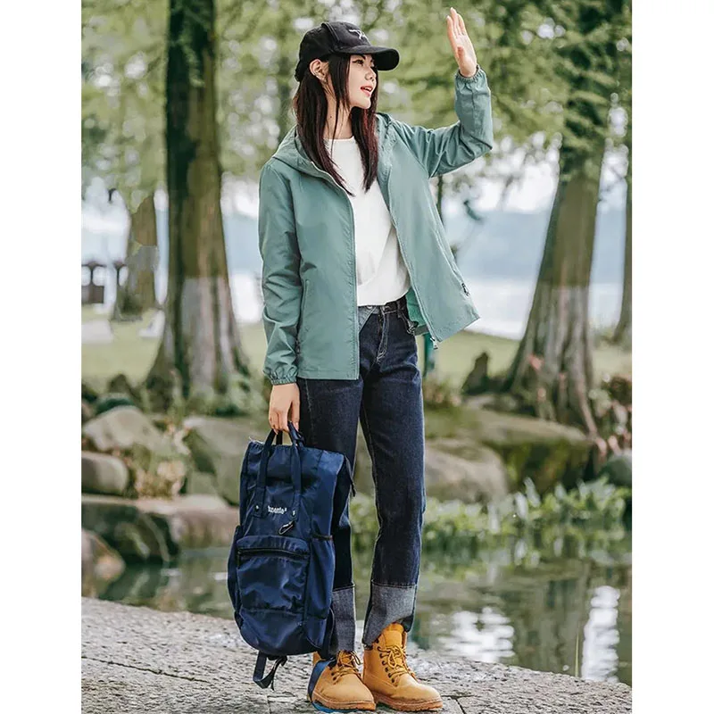 Kurtka dla par damska 2025 wiosna jesień nowy płaszcz z kapturem kobiece wybuchy moda znosić młodzieżowy podwójny płaszcz z tkaniny bluzki damskie