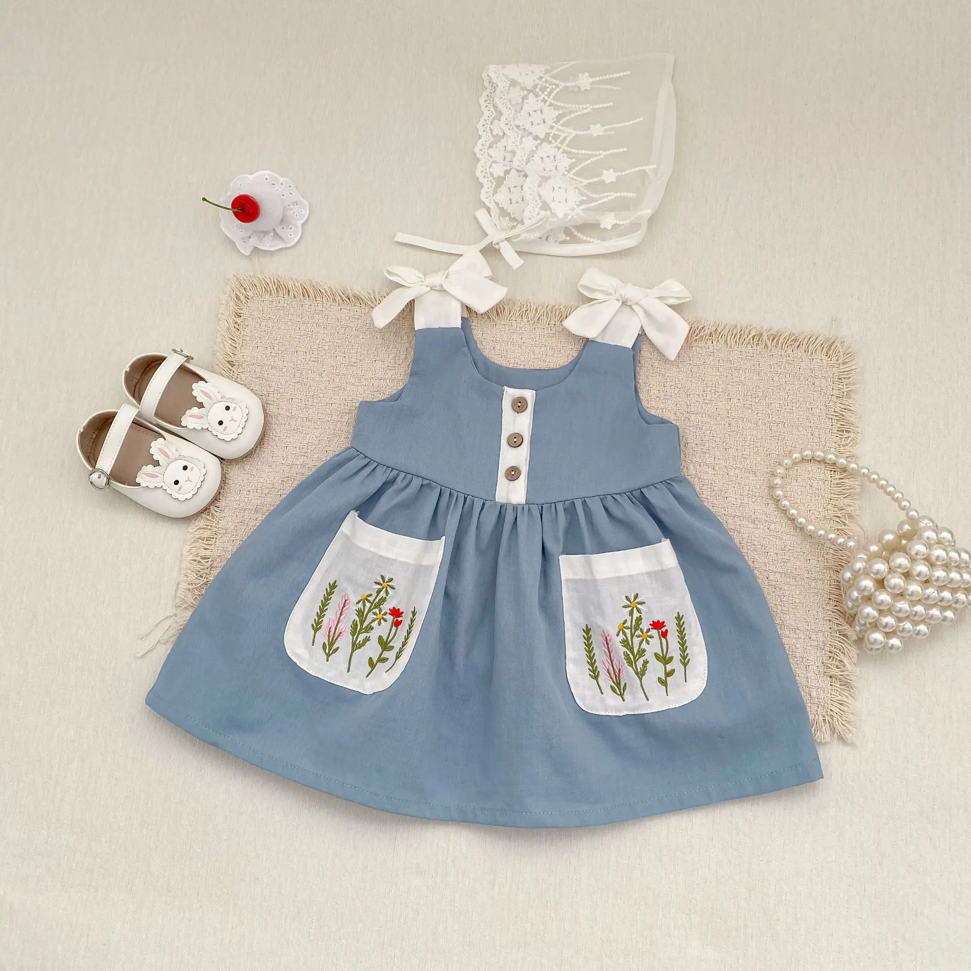 Girls' Dress Summer Dress 2026 Stylish Children's Princess Dress Pure Cotton Baby Girl Suspender