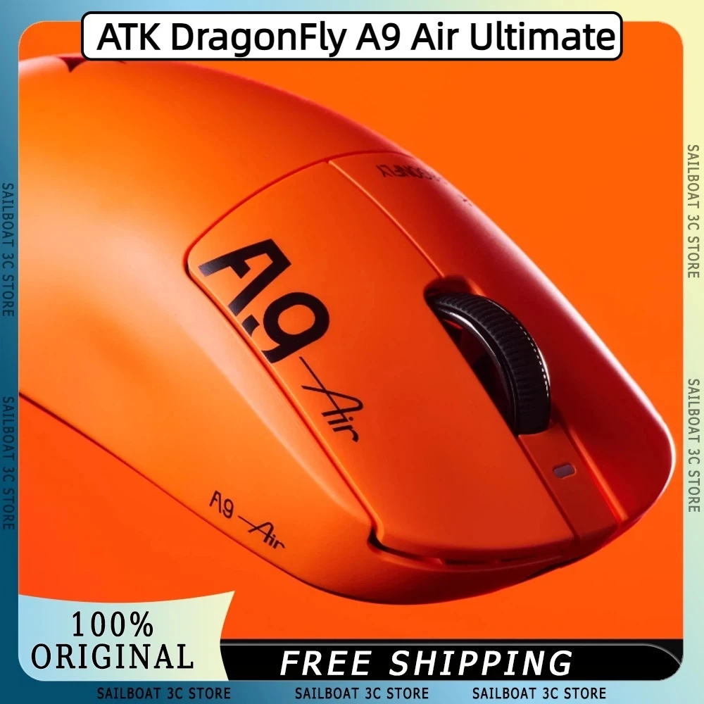 New ATK DragonFly A9 Air Ultimate Wireless Mouse PAW3950 Ultra 42000DPI 750IPS 8KHz RGB Ergonomic Gaming Mouse for Windows MacOs